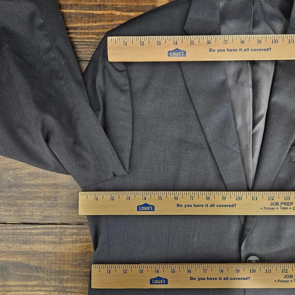 Calvin Klein‎ Men's Sport Coat Blazer Two Button Charcoal Black Wool Size 40S